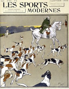Polowanie: stado. Okładka „”Nowoczesne sporty””, 01/1908 autorstwa Cecil Charles Windsor Aldin