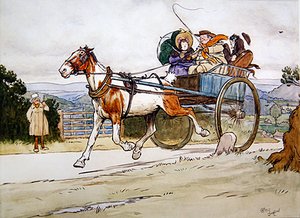 „Jeździłem starym Piebaldem”, ilustracja do The Pickwick Papers autorstwa Charlesa Dickensa autorstwa Cecil Charles Windsor Aldin