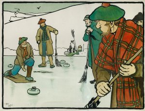 Staroangielskie sporty i gry: curling autorstwa Cecil Charles Windsor Aldin
