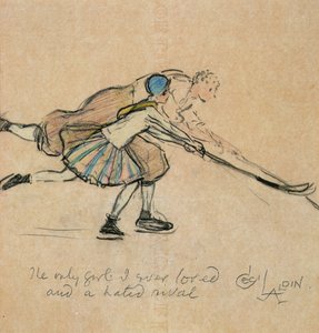 Jedyna dziewczyna, którą kochałem i znienawidzony rywal (kolorowa kredka na papierze) autorstwa Cecil Charles Windsor Aldin