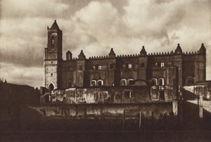 Meksyk: Tepeapa, ruiny klasztoru (zdjęcie czarno-białe)