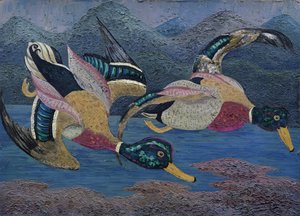 Kaczki (olej na płótnie) autorstwa Cedric Morris
