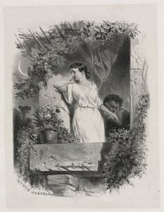 Na balkonie, 1842. autorstwa Celestin Francois Nanteuil