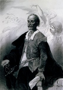 Portret Miguela de Cervantesa Saavedry (Alcala de Henares .) autorstwa Celestin Francois Nanteuil