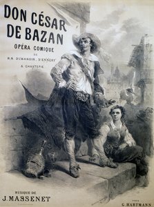 Plakat do Don Cesara de Bazana, opera komiczna, libretto Philippe-Francois Dumanoir, Adolphe-Philippe D