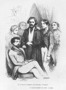 Zrozumieli jego brak pieniędzy, ilustracja z „Les Illusions perdues” Honore de Balzac