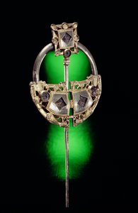 Pierścieniowa broszka, Ardagh Hoard, Reerasta, Hrabstwo Limerick, Wiek Wikingów (srebrno-złoty) autorstwa Celtic
