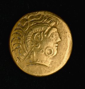 Sztuka celtycka: stater Sequani, złota moneta. III-II wiek p.n.e. Paryż, B.N.