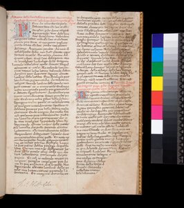 Ms 148. Grzegorz Wielki, Dialogi po włosku przeł. by Domenico Cavalca, f.1r Zdobione litery [P] i [D] w kolorze czerwonym z dekoracją pióro w kolorze niebieskim autorstwa Central Italian School
