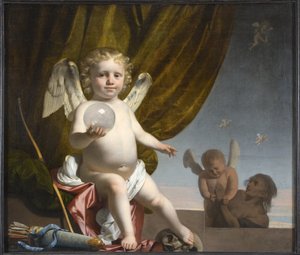 Amor trzymający szklaną kulę, 1650-1660