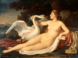 Leda i łabędź — Cesare Mussini (1804-1879) autorstwa Cesare Mussini