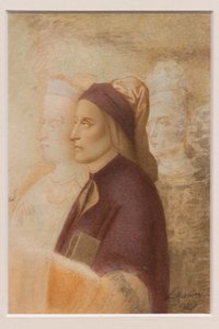 Portret Dantego, autor: Cesare Mussini, około 1844 r. (akwarela na tekturze) autorstwa Cesare Mussini