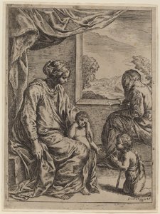 Święta Rodzina ze św. Janem Chrzcicielem autorstwa Cesare Roberti, after Simone Cantarini