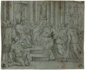 Salomon otrzymuje królową Saby autorstwa Cesare Rossetti