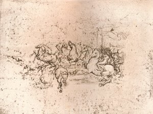 Kopia części karykatury Bitwy pod Anghiari, c1505-c1523 1883 autorstwa Cesare da Sesto