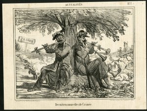 Ilustracja Cham (1819-1879) w Charivari - Najnowsze wiadomości krymskie - Wojna, muzyka, Krym (Wojna krymska