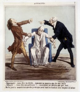 Karykatura o alopatii i homeopatii autorstwa Cham