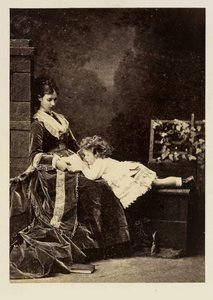 Marie Fedorovna (Dagmar of Denmark) (1847-1928) i jej syn carewicz Mikołaj Aleksandrowicz (Mikołaj II)