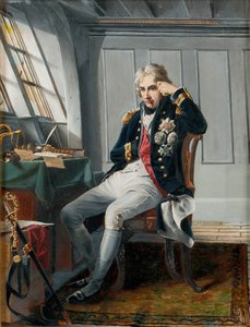 Wicehrabia Horatio Nelson (1758-1805) przed bitwą pod Trafalgarem, 21 października 1805 r., ok. 1854 r. (olej na płótnie) autorstwa Charles (after) Lucy