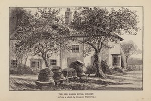 The Old Manor House, Scrooby (litografia) autorstwa Charles (after) Whymper