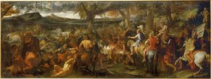 Alexandre et Porus - Aleksander Wielki i Porus, król Indii ... autorstwa Charles (studio of ) Le Brun