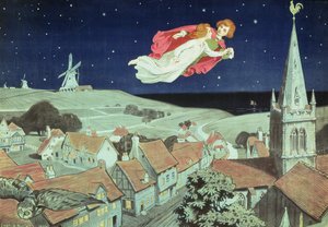 Plakat reklamujący pierwszą produkcję „Piotrusia Pana” J.M. Barrie