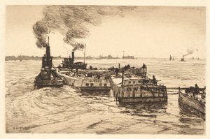 Łodzie kanałowe i holowniki autorstwa Charles A. Platt
