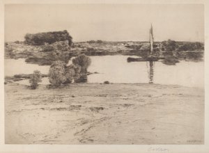 Bez tytułu (scena rzeczna z łodzią) autorstwa Charles A. Platt