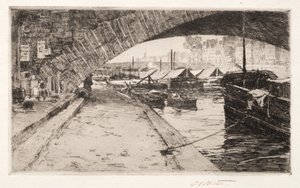 Pod Pont Marie, Paryż, 1887. autorstwa Charles Adams Platt