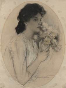 Dziewczyna z kwiatami autorstwa Charles Allan Gilbert