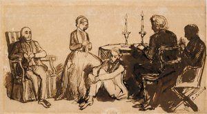 Wieczór u Combesów, 1850-1851 autorstwa Charles Allston Collins