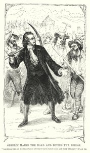 Oberlin robi drogę i buduje most (grawerowanie) autorstwa Charles Altamont Doyle