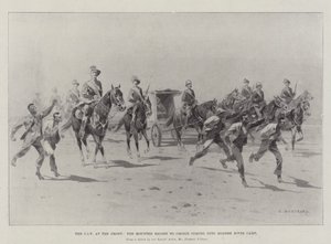 CIV na froncie, konna eskorta Cronje wjeżdżająca do Modder River Camp autorstwa Charles Auguste Loye