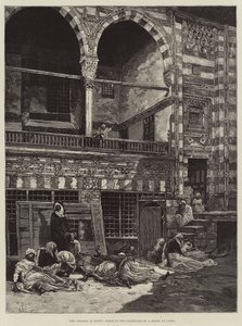 Cholera w Egipcie, scena na dziedzińcu domu w Kairze autorstwa Charles Auguste Loye