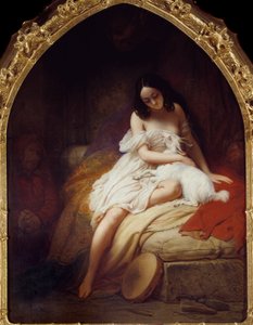 Esmeralda Przedstawienie postaci „Notre Dame de Paris” Victora Hugo (1802-1885). Obraz Charle Auguste Steubena (1788-1856) 1839 Nantes, Musee des Beaux Arts