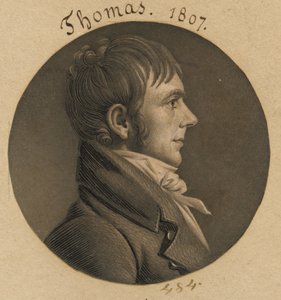 David Thomas autorstwa Charles Balthazar Julien Févret de Saint-Mémin