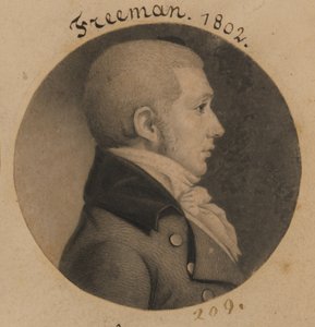 Prawdopodobnie James Freeman autorstwa Charles Balthazar Julien Févret de Saint-Mémin