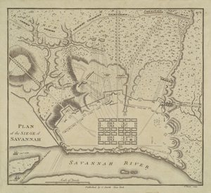 Plan oblężenia Savannah, 1796.