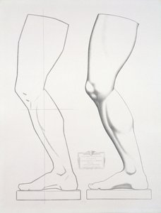 Noga Germanika, tablica 25 z Cours du Dessin, tom I: Modeles dapres la bosse, ok. 1868 (lito na szarym papierze)