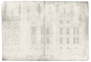 Rysunek dla Houses of Parliament, c.1836-40 (pióro i atrament na papierze)