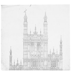 Rysunek dla Houses of Parliament, c.1836-40 (pióro i atrament na papierze)