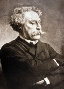 Alexandre Dumas Fils (1824-1895) pisarz francuski, wg Leona Bonnata (grafika) autorstwa Charles Baude