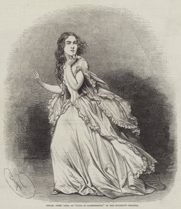 Mademoiselle Jenny Lind, jako Łucja z Lammermoor, w Her Majesty
