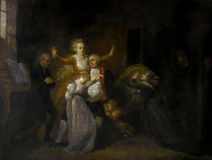 Pożegnanie Ludwika XVI przez jego rodzinę w świątyni, 20 stycznia 1793 r.