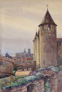 Wnętrze miasta Carcassonne, ok.1904 (akwarela)