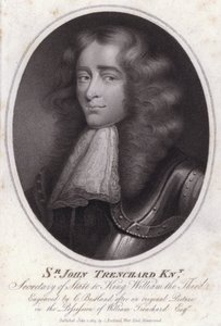 Sir John Trenchard, angielski polityk i sekretarz stanu w Departamencie Północnym za króla Wilhelma III (grafika) autorstwa Charles Bestland