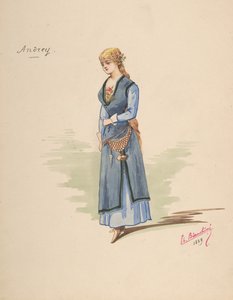 Projekt kostiumu dla Andreya [a], Arkusz opisowy akcesoriów [b], 1889.