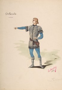 Projekt kostiumów dla Orlando, 1889.