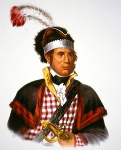Wódz McIntosh, ilustracja z „The Indian Tribes of North America”, Thomas L. McKenney i James Hall, wyd. John Grant (kolor lito)