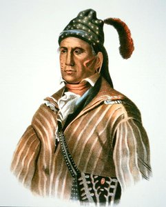 Menawa, wódz ludu Creek, z obrazu z 1826 r. (kolor lito)